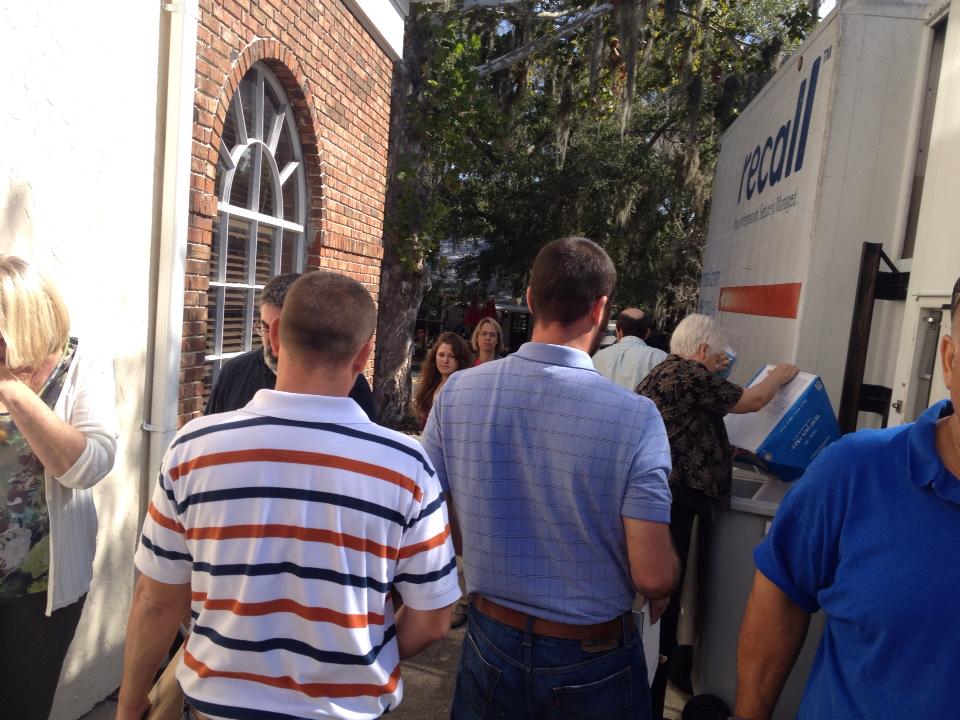 Team hard at work on document shredding day